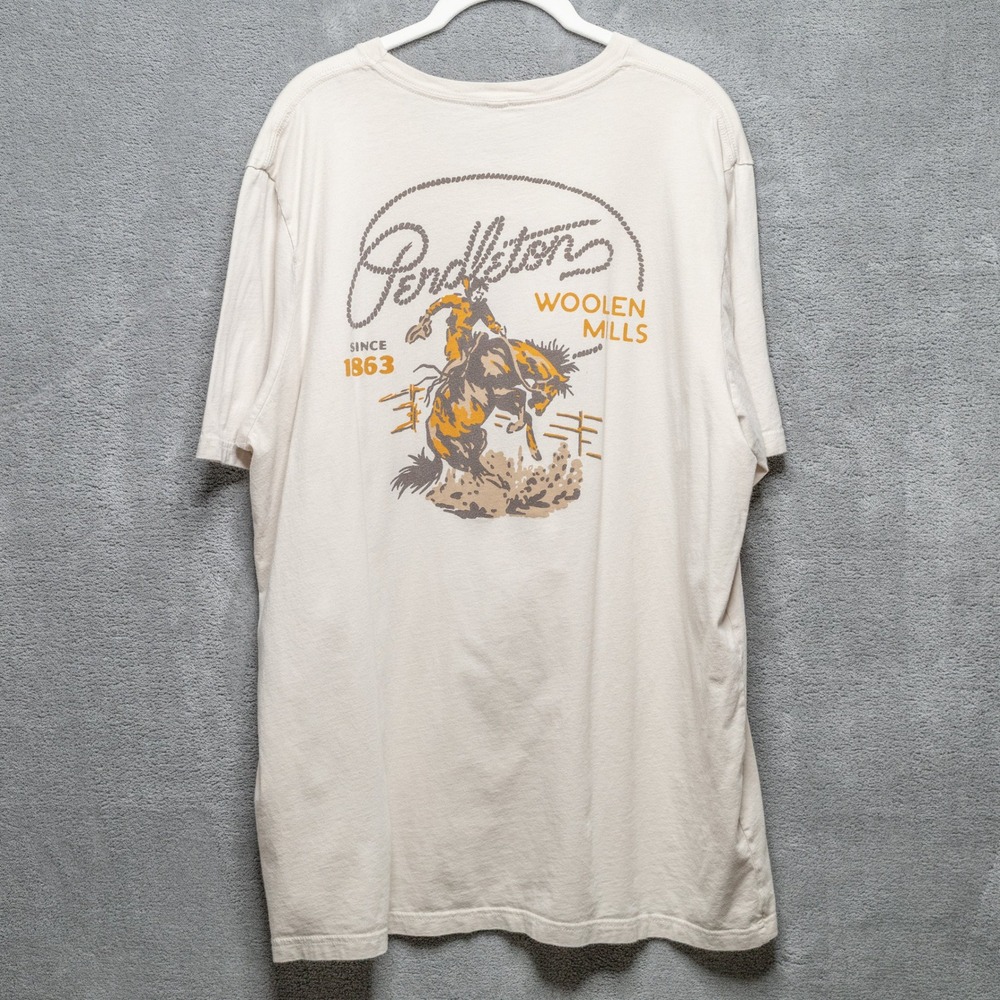 PENDLETON Woolen Mills Rodeo Graphic Tee Western Heritage Cream Mens Sz XXL